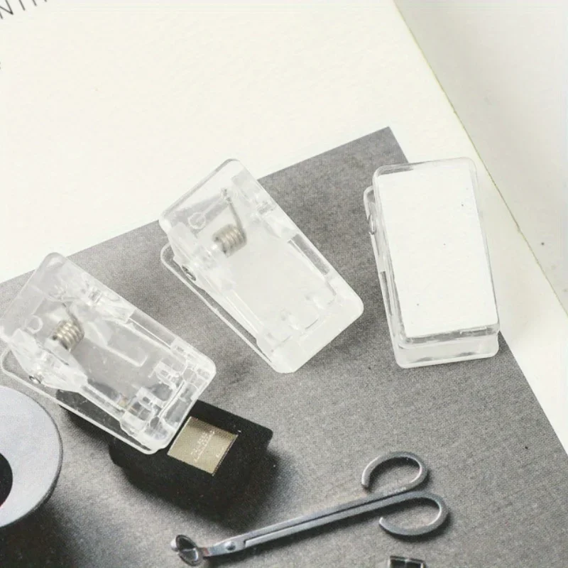 10 Stück transparente PP-Kunststoffklammern, selbstklebende kleine Schreibwarenklammern für Akten, Fotos, Handbücher, Papier, Organisationszubehör – Detail 4