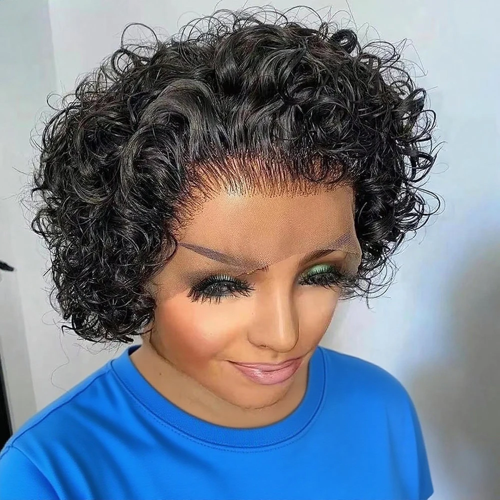 Pixie Cut Wig Curly… - image