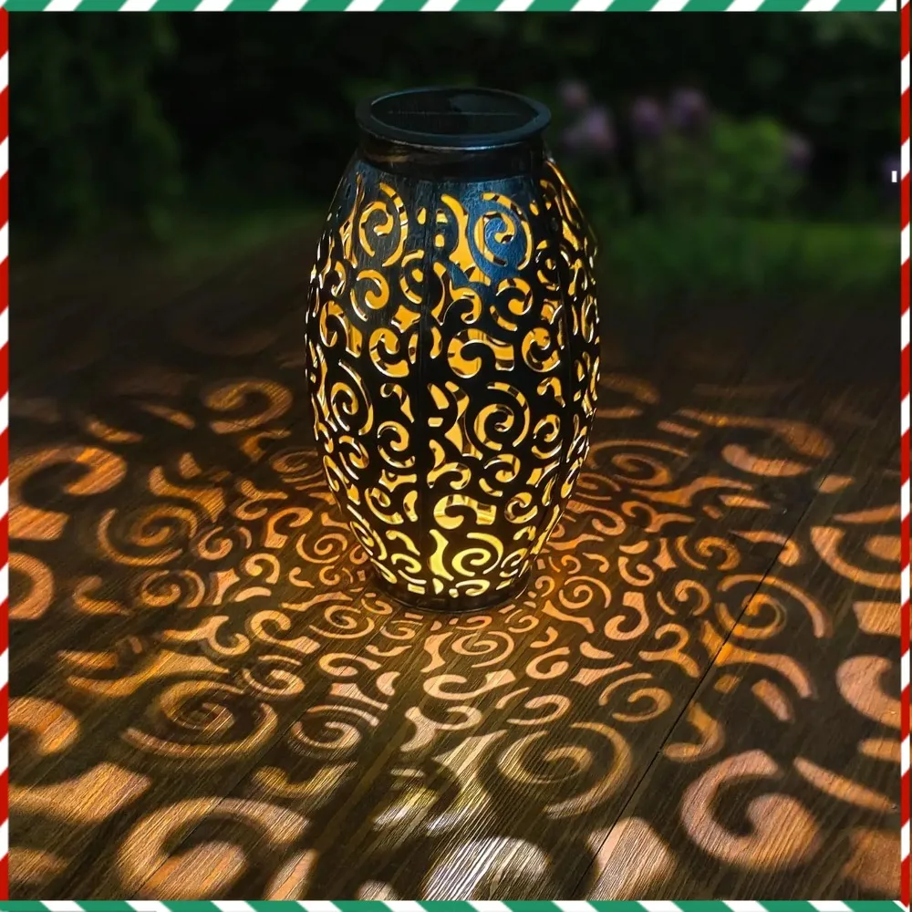 

Solar Lanterns,Hanging Solar Lights Outdoor with Handle Metal Waterproof Decorative Solar Garden Lights for Patio Porch Pathway