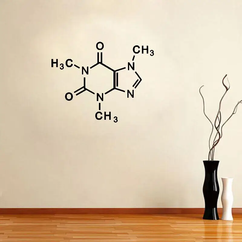 Caffeine Molecule Wall Decal Vinyl Sticker Periodic Table Elements Chemistry Living Room Self Adhesive Home Decor Stickers S561