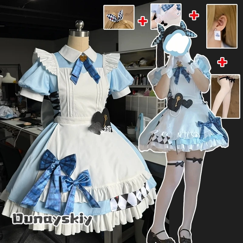 

LoveLive! Cafe Maid Cosplay Costume Kawaii Dress Short Sleeve Women Halloween Servant Disguise Women Girls Party Outfit S-2XL