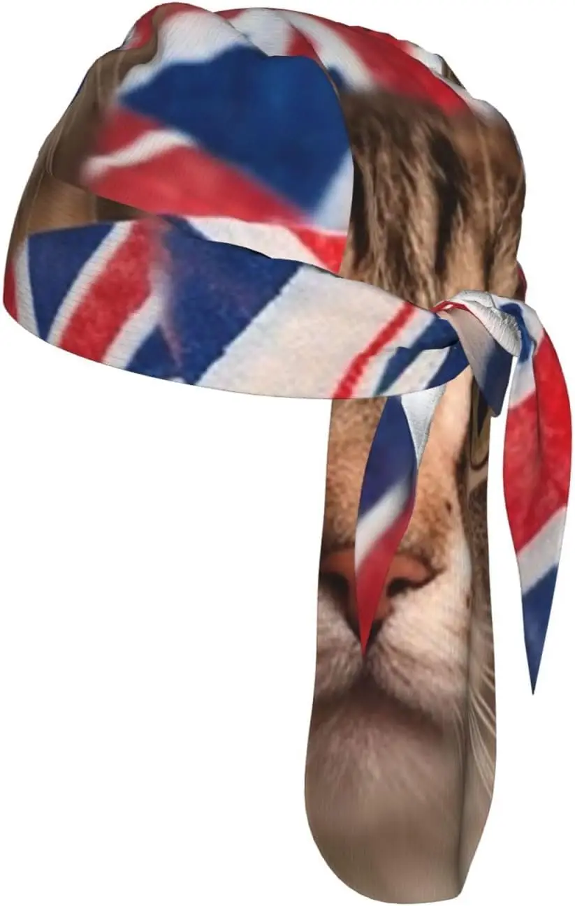 

Cat British Flag Bunting Bandana Skull Caps for Men Women Quick-Drying Cooling Breathable Cycling Cap Sweat Wicking Beanie