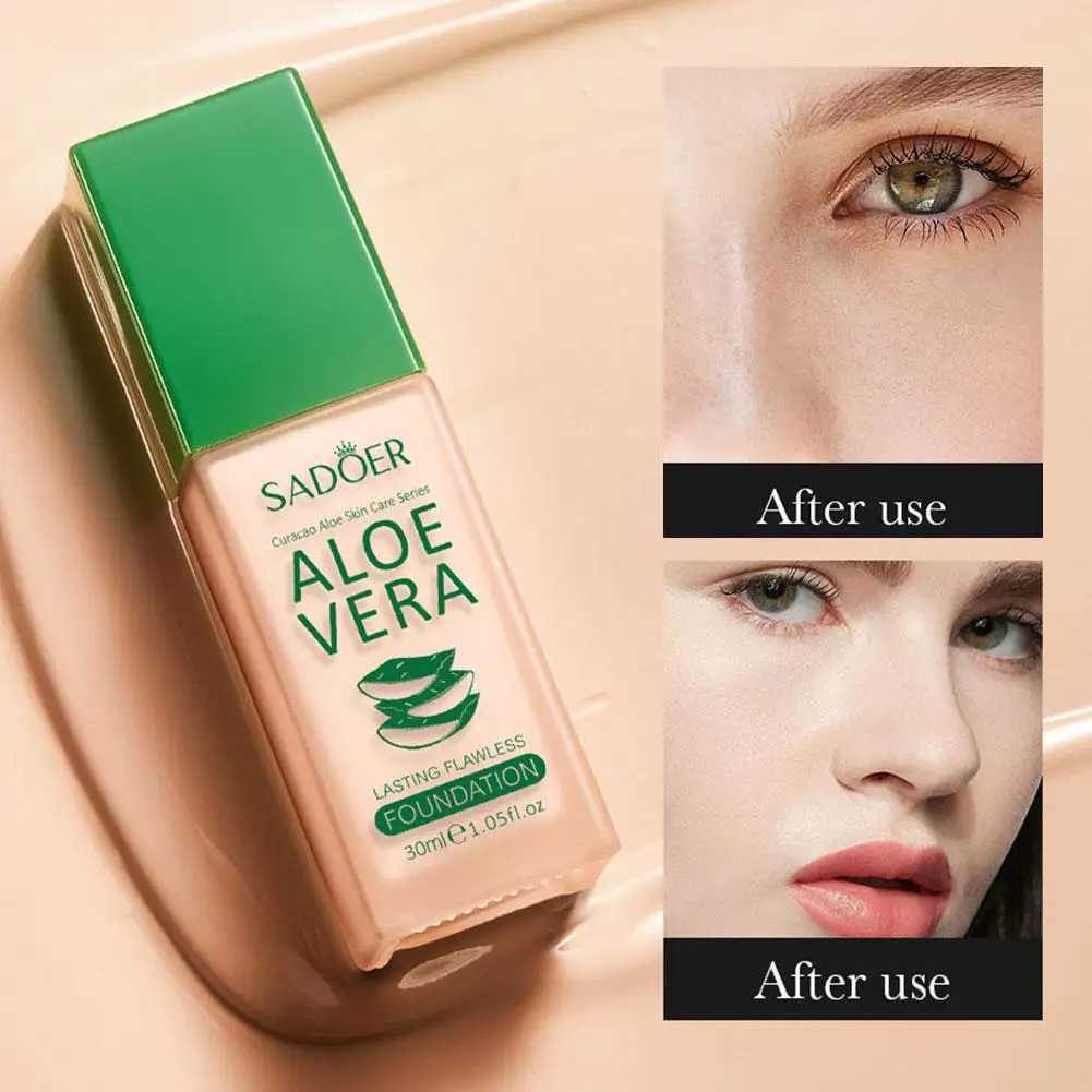 Aloe Vera Face Foundation Cream Bbcream Waterproof Coverage Liquid Makeup Full Base Professional Lasting Concealer O1k5