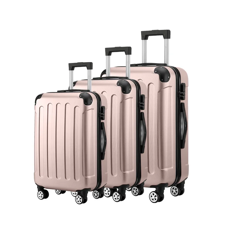 Carrinho clássico 3 peças mala vintage 20 24 28 polegadas 3 em 1 conjunto de bagagem de viagem unissex bolsa de canto 360 rodas universais opcionais