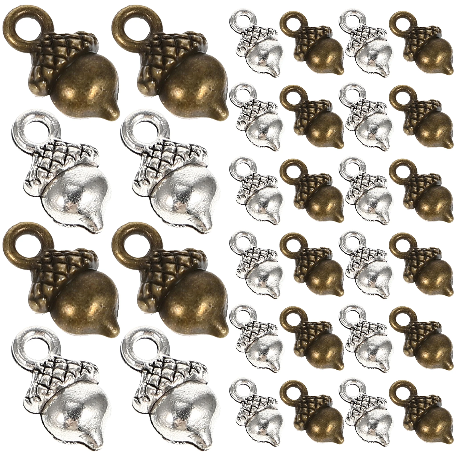 

100 Pcs Christmas Acorn Pendant Alloy Charms Bracelet Decorations Xmas Supplies Jewelry Accessories DIY Projects
