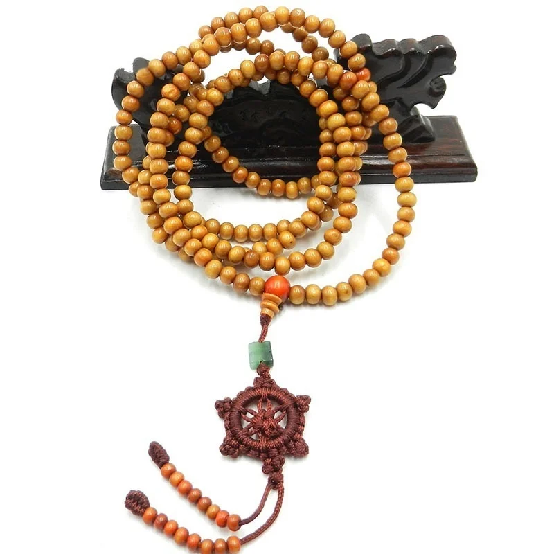 1 Pcs Tibetan Sandalwood Buddhist Buddha 216 Prayer Beads Mala Bracelet/Necklace Suitable Ladies Bracelet Hand Decoration