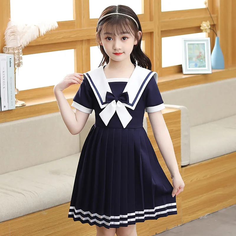 Children clothes from 3-12 yrs girls dresses Autumn Winter teen Sailor Collar Knit dress for Girl clothes Kids teens costume