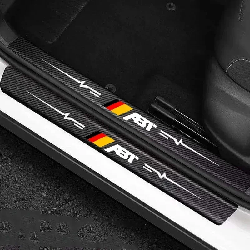 شارات السيارة لـ ABT شارة جيتا CC بيتل عتبة الباب ملصق الكسوة جرجر خدش عتبة فيلم شرائط مصد السيارة