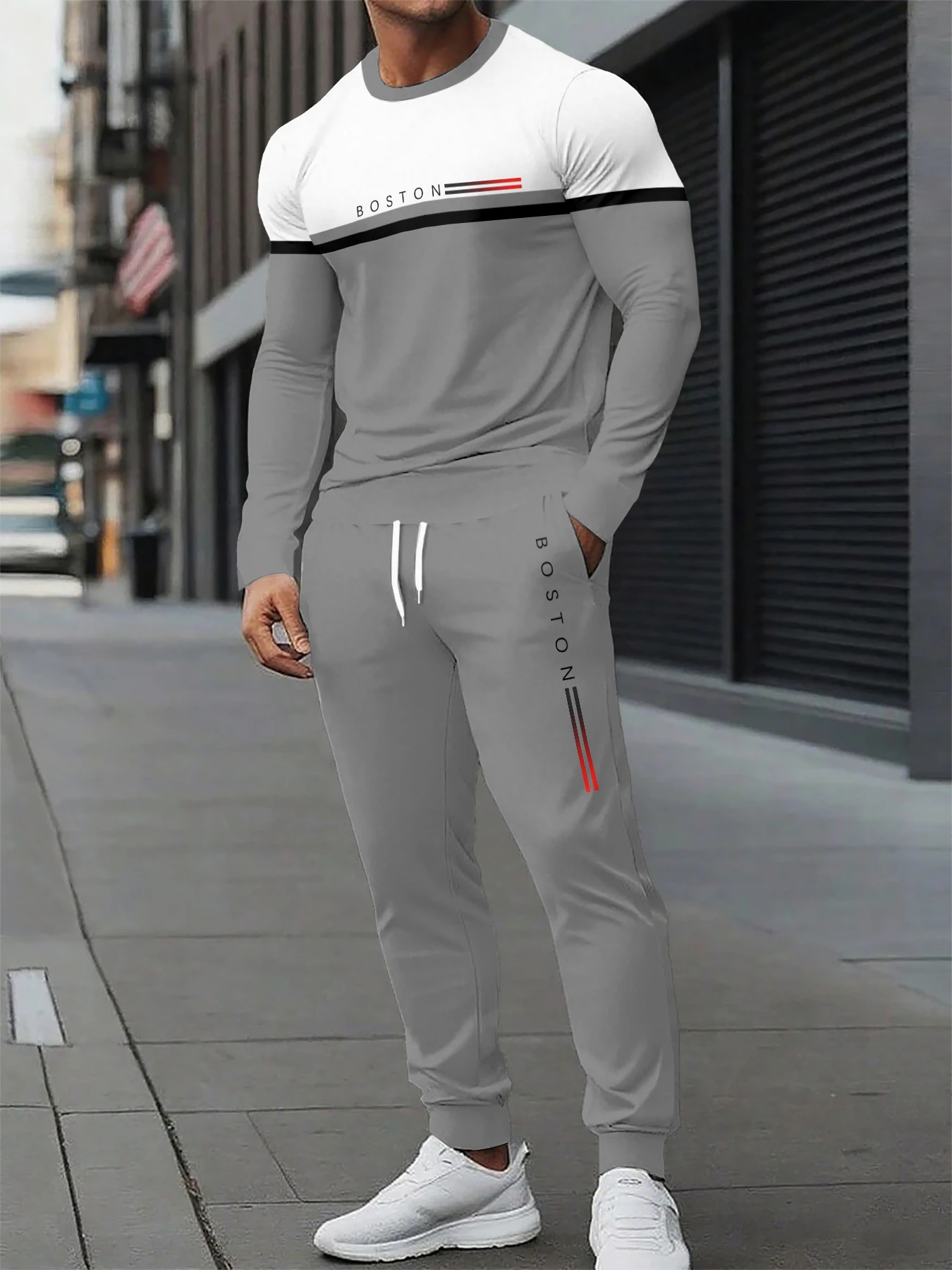 

The new men's set for features letter printing which is casual fashionable sofe comfortable and breathable