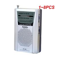 1~8PCS Portable AM FM Radio BC-R60 2AA Battery Operated Pocket Radio World Receiver with Speaker Earphone Portable Earphone