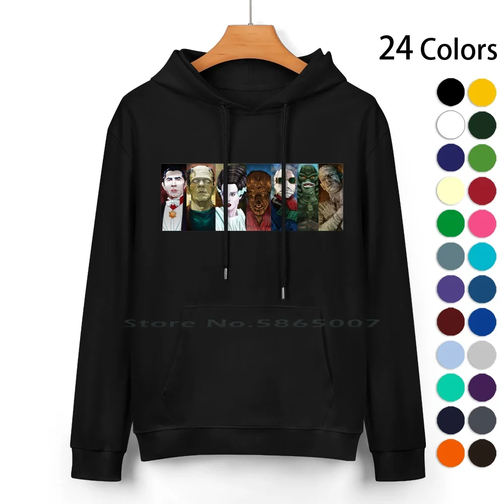 Monster Squad Pure Cotton Hoodie Sweater 24 Colors Universal Monsters Classic Monsters Dracula Vampire Bela Lugosi Boris It