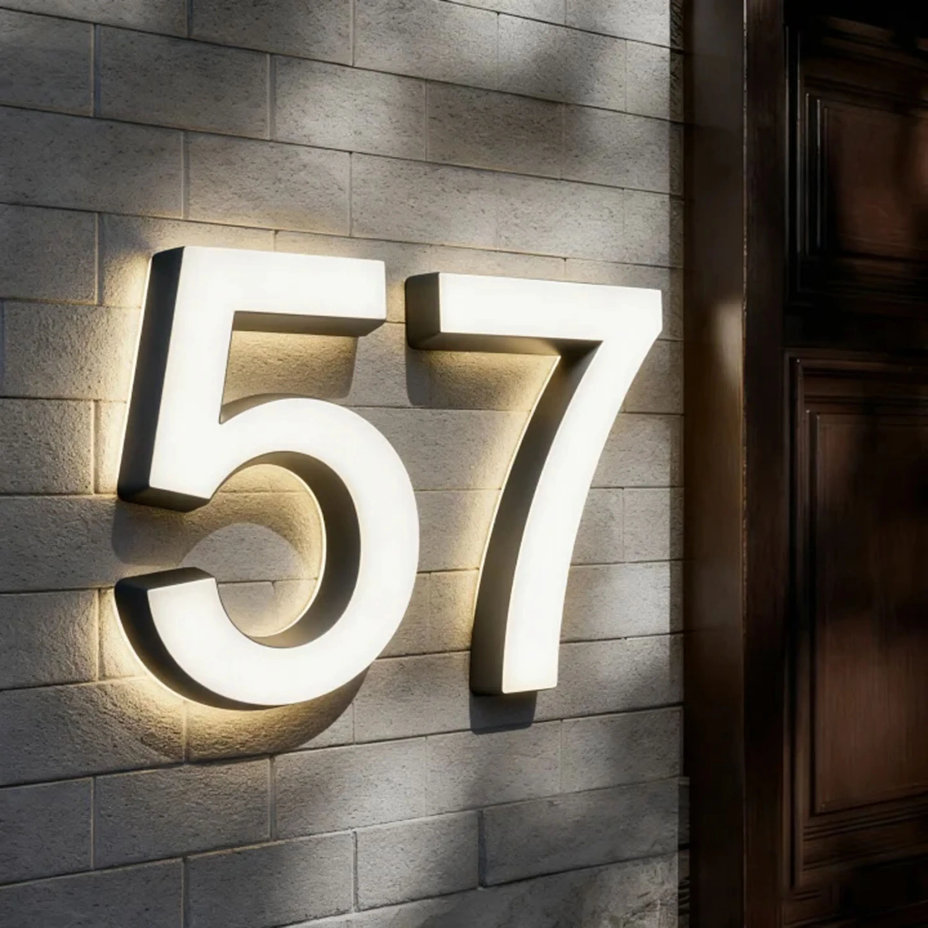 رقم المنزل الحديث، أرقام باب المنزل الاكريليك، عنوان ضوء داخلي مكتب تسجيل رسائل، لافتة تضيء في الهواء الطلق، علامة عنوان المتجر