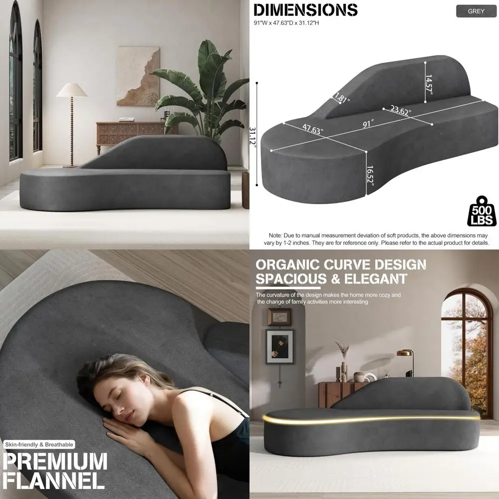 Современный изогнутый роскошный диван, 91, удобный минималистичный диван для гостиной, 3-местный модульный, элегантный серый, благоприятный для квартиры