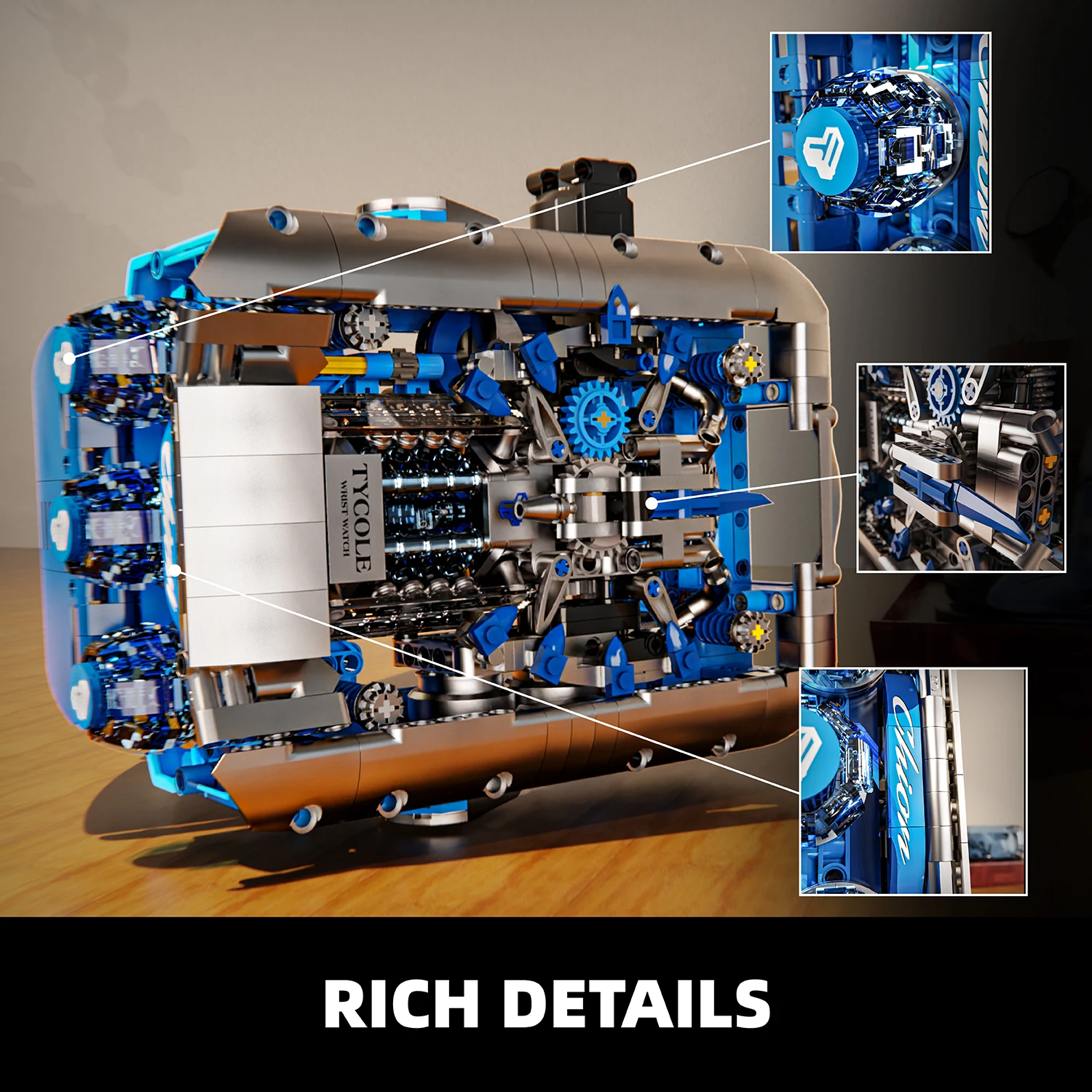 1006 sztuk modne zegarki klocki techniczne mechaniczne cegły montaż zabawki modele z dekoracją LED prezenty