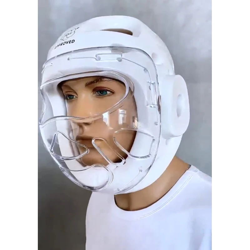 WKF الكاراتيه خوذة المنافسة التدريب ساندا فنون الدفاع عن النفس واقية القبعات ودرع الوجه للأطفال الكبار للجنسين واقية #5