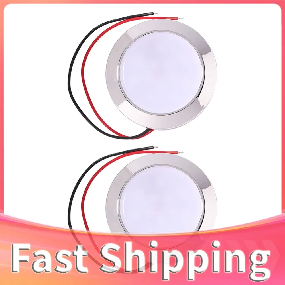 12V Auto Dome Reading Lamp 1.8W 24 SMT LED Car Interior Roof Ceiling Lights Round Shape IP65 Waterproof for Boat Camping Trailer