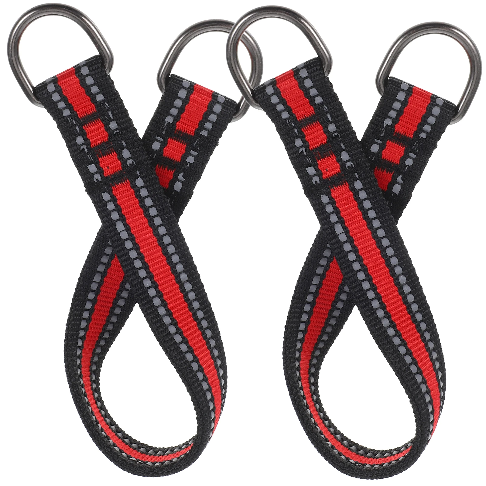 

2pcs Heavy Duty Hammock Chair Strap Red Polyester Metal Buckles Safety Straps For Swing Sets Indoor Activities