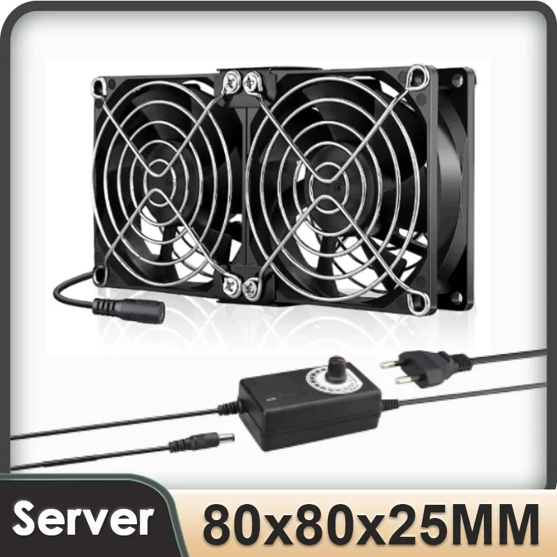 Gdstime DC 12V 8025 PC Case CPU Cooling Fan 80x25mm 220V Btc Machine Chassis Workstation Cabinet Radiator Fan 80mm Server Fan