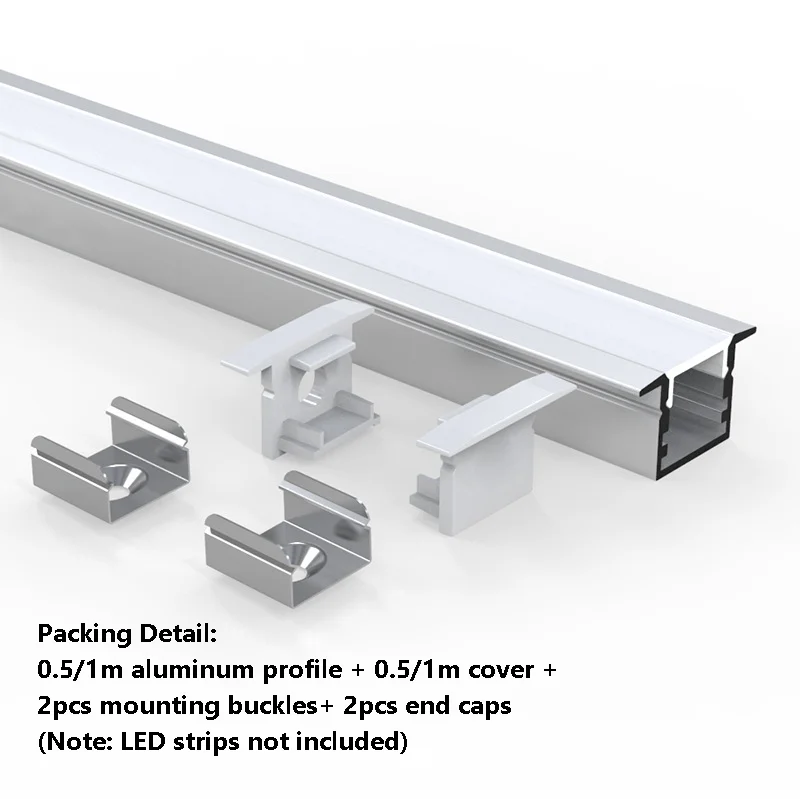 Embedded 10X10mm Mini Cabinet Light Black/sliver/rose Gold Aluminum Profile Milky PC Diffuser Channel Linear Hard Strip Lamp