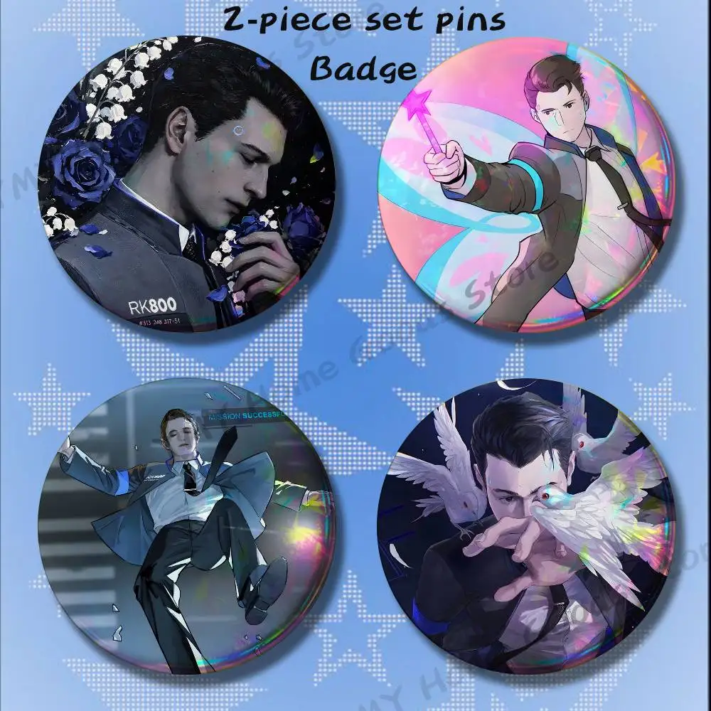 Game D-Detroit B-Become Human 2-piece set Free Mix Backpack Clothes Jewelry Accessories Round Badge Collection Gifts