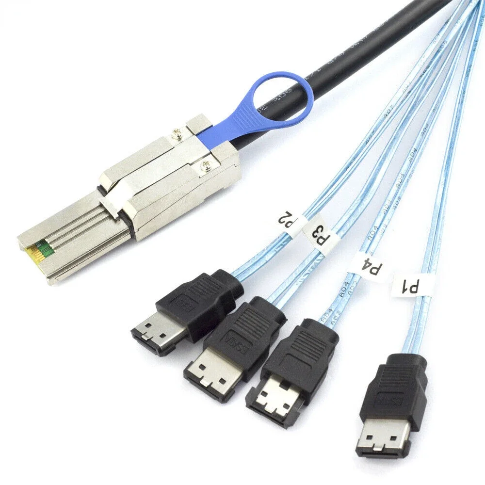 High-Speed MINI SAS SFF-8088 26P to 4X E-SATA 7P Female Server Hard Drive Connection Cable