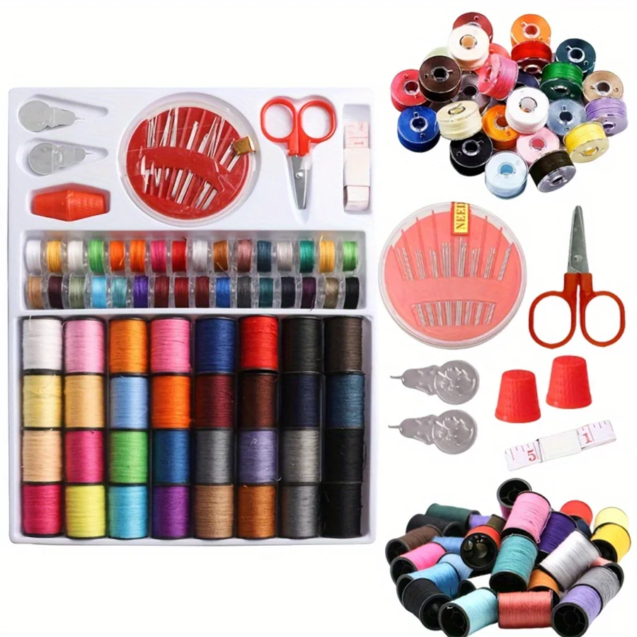 64 Colors Bobbins Thread Sewing Kit Household DIY Hand Sewing Thread Set Sewing Machine Accessory Reusable Spool Threads JXB