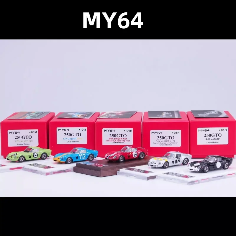 MY64 1:64 250 GTO modelo de coche de simulación en miniatura de resina de edición limitada, decoración para adultos, juguete para niños, regalo de vacaciones para niños
