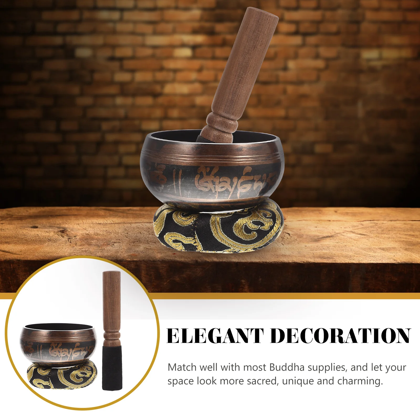 

Elegant Copper Singing Bowl For Meditation Yoga Spiritual Therapy Zen Decor Gift