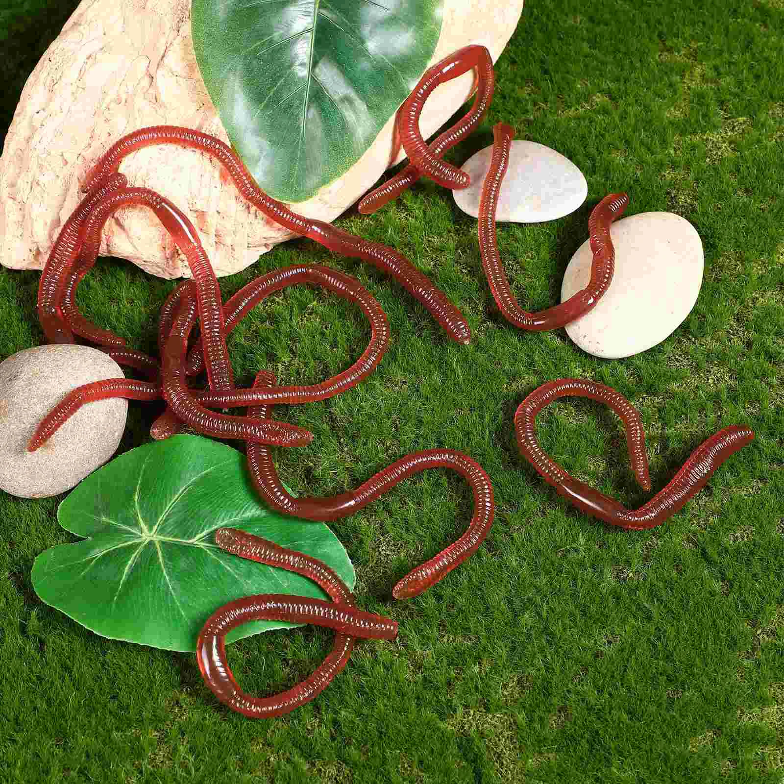 10 Pcs Toys Artificial Earthworm Trick Props Fake Mouse Earthworms Baits Coffee Simulation