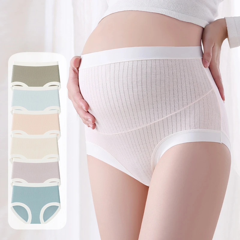 

Cotton Pregnancy Women Panties Maternity Intimates Adjustable Belly Supporters Solid High Waist Underwear For Pregnant Women