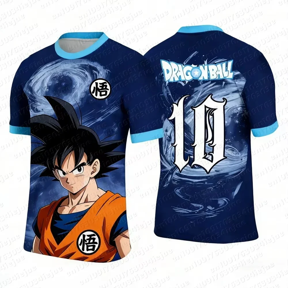 2026 Summer Dragon Ball Goku T-shirt Summer Short Sleeved Jersey Men's Anime 3D Printed T-shirt Short Sleeved Men's Kid T-shirt