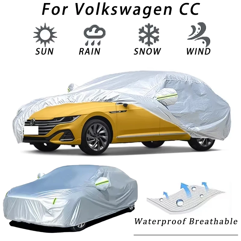 

For Volkswagen CC Car Cover Outdoor Protection Full Exterior Snow Cover SunshadeDustproof Protection Cover Car Accessories