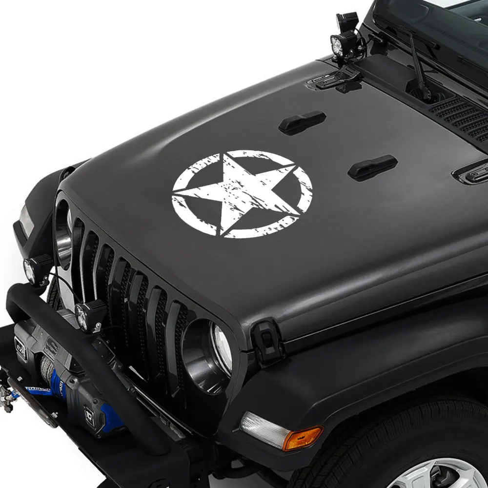 Set Di 2 Stemmi 3D Per Auto Jeep – Adesivi Con Logo Per Cofano E Bagagliaio, Compatibili Con Renegade, Wrangler, Gladiator, Cherokee, Colore Nero