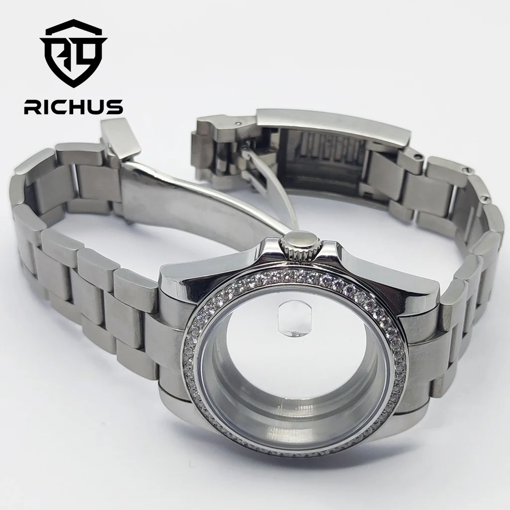 ريتشوس NH35 الفضة حالة 36/39 مللي متر ساعة تناسب NH34 NH35 NH36 ETA2824 PT5000 ساعة يد تعمل بالحركة اكسسوارات #4