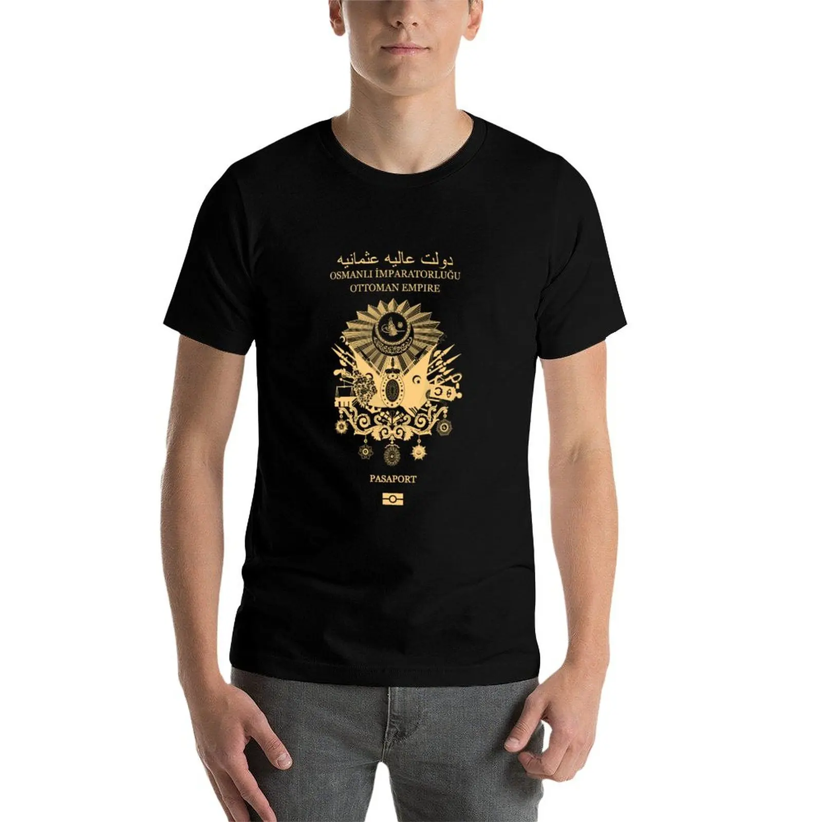 Ottoman empire passport T-Shirt heavyweights Blouse cotton graphic tees mens graphic t-shirts anime