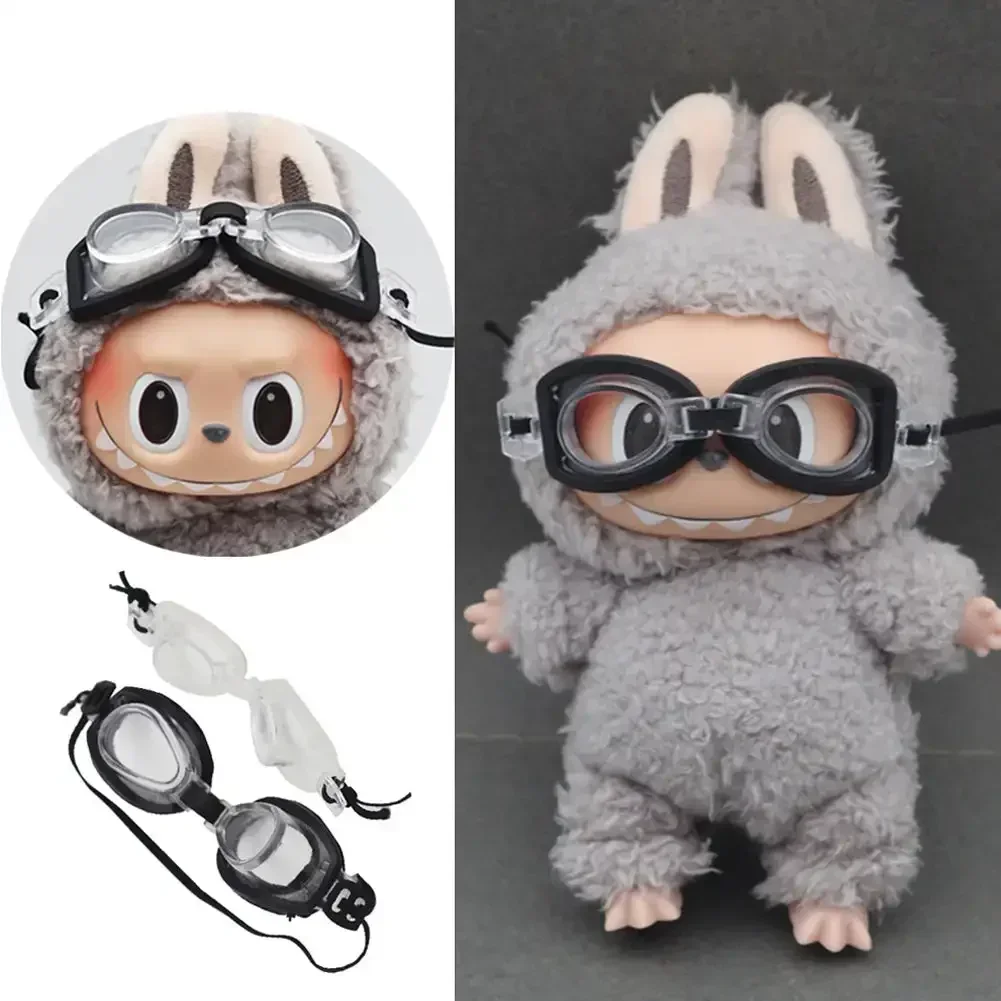 Puppen-Schwimmbrille für Labubu Macaron und 15–20 cm Baumwollpuppe und 1/6 1/4 1/3 BJD-Puppen, Spielzeug-Schwimmbrille, Tauchbrille