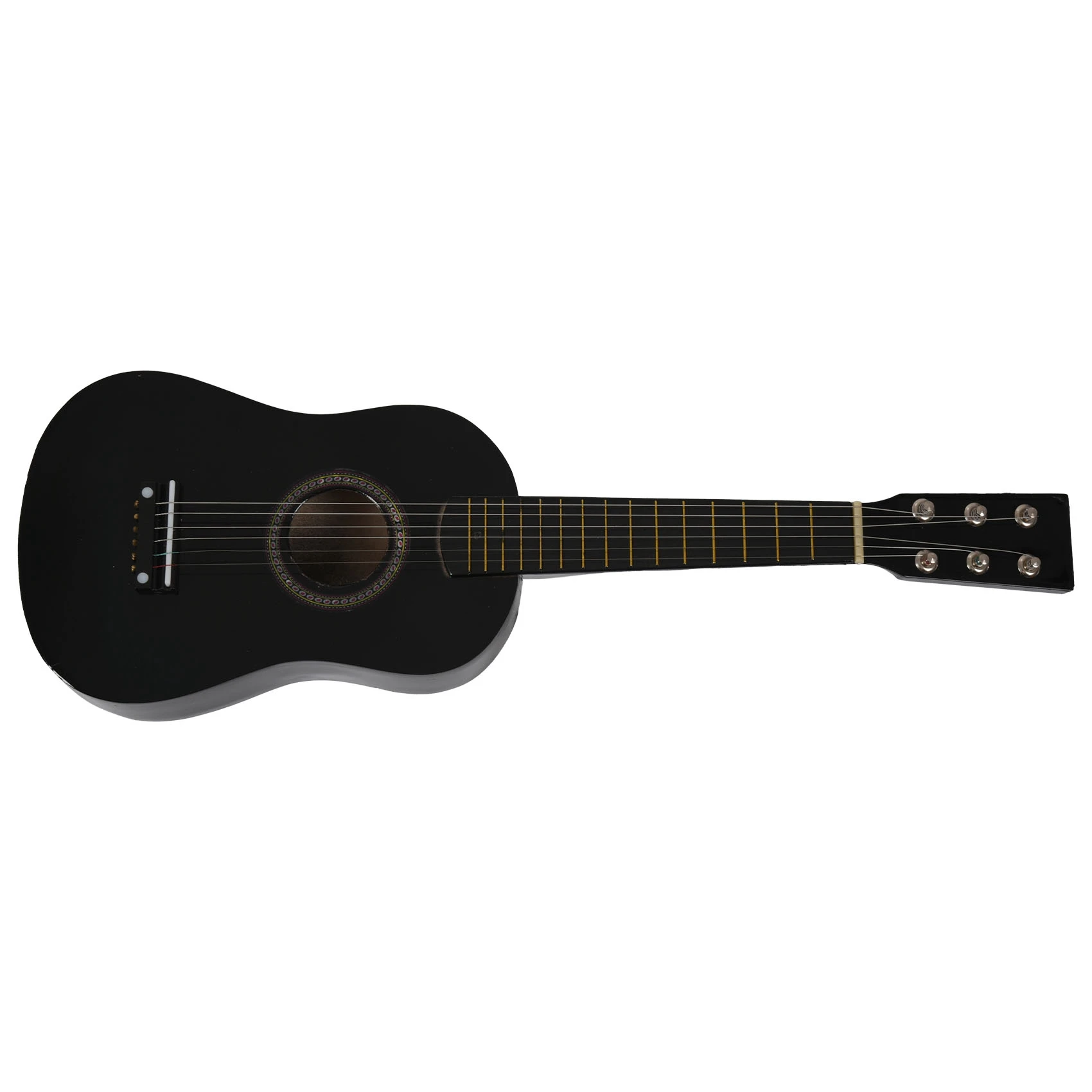 Mini 23 Inch Basswood 12 Frets 6 String Acoustic Guitar with Pick and Strings for Kids / Beginners(black)