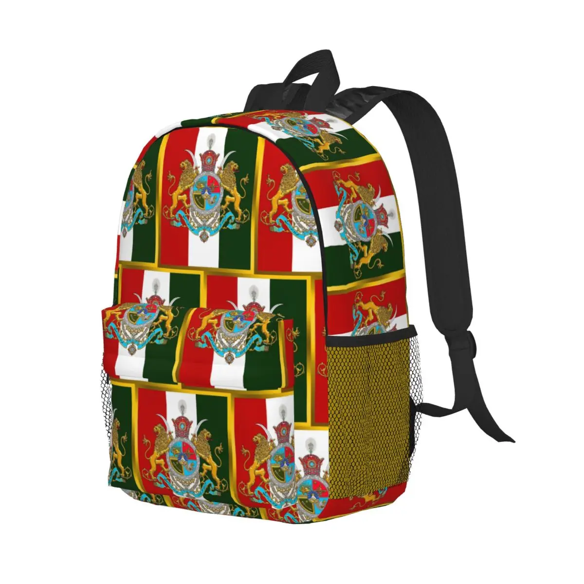 Iran Flag Emblem Persia Sun Lion Backpack Student Boys Girls BookBag Men Women School Bag Laptop Shoulder Bags
