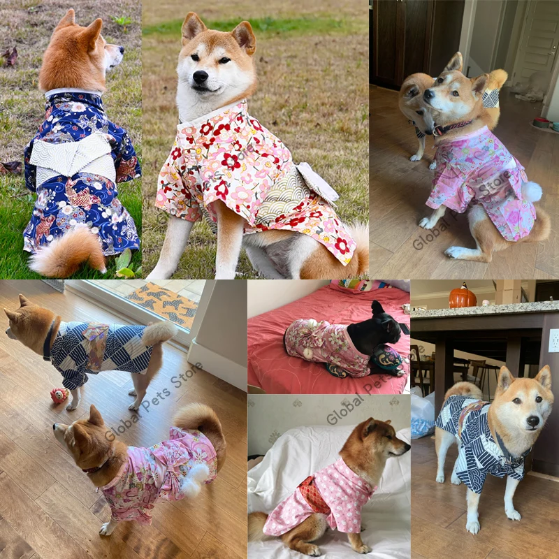 Japanese Kimono for Dog Clothes Dog Coat Shirt Corgi Shiba Inu Poodle Christmas Easter for Dog Holiday Costumes Cosplay Dog Sets