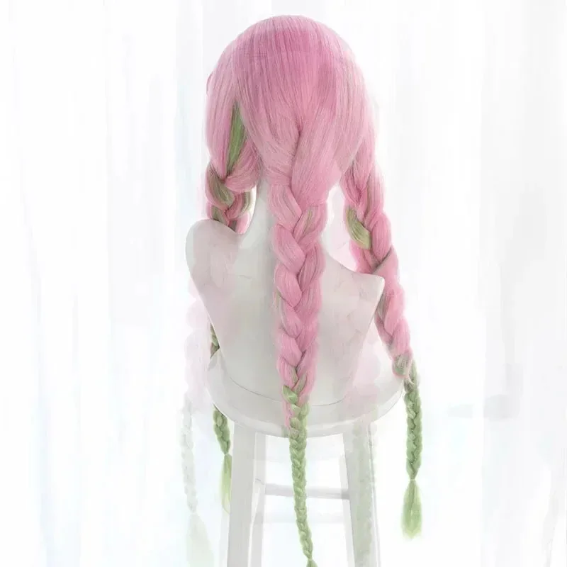 Kanroji Mitsuri Wig Kimetsu No Yaiba Cosplay Wig Pink Green Gradient Synthetic Hair