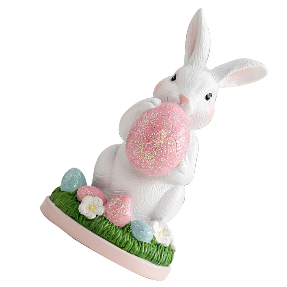 

Bunny Simulation Rabbit nament Easter Figurines Rabbit Tabletop naments Spring Decor Home Office Easter Cabinet Decoration