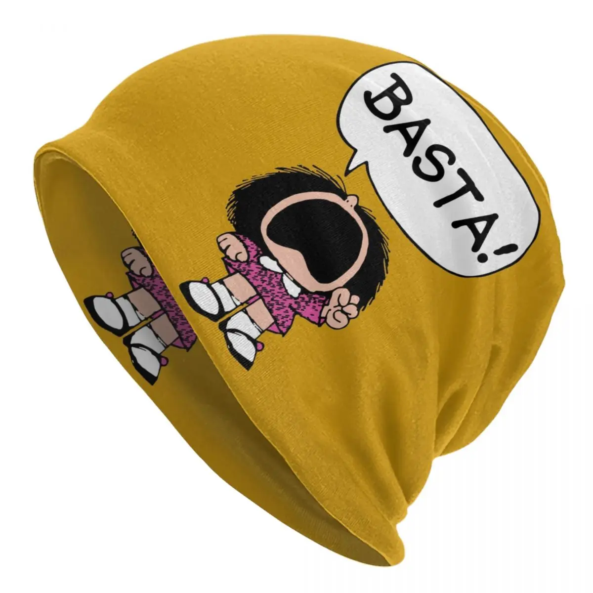 Mafalda Basta Skullies Beanies Caps For Men Women Fashion Winter Warm Knitting Hat Adult Quino Argentina Cartoon Bonnet Hats