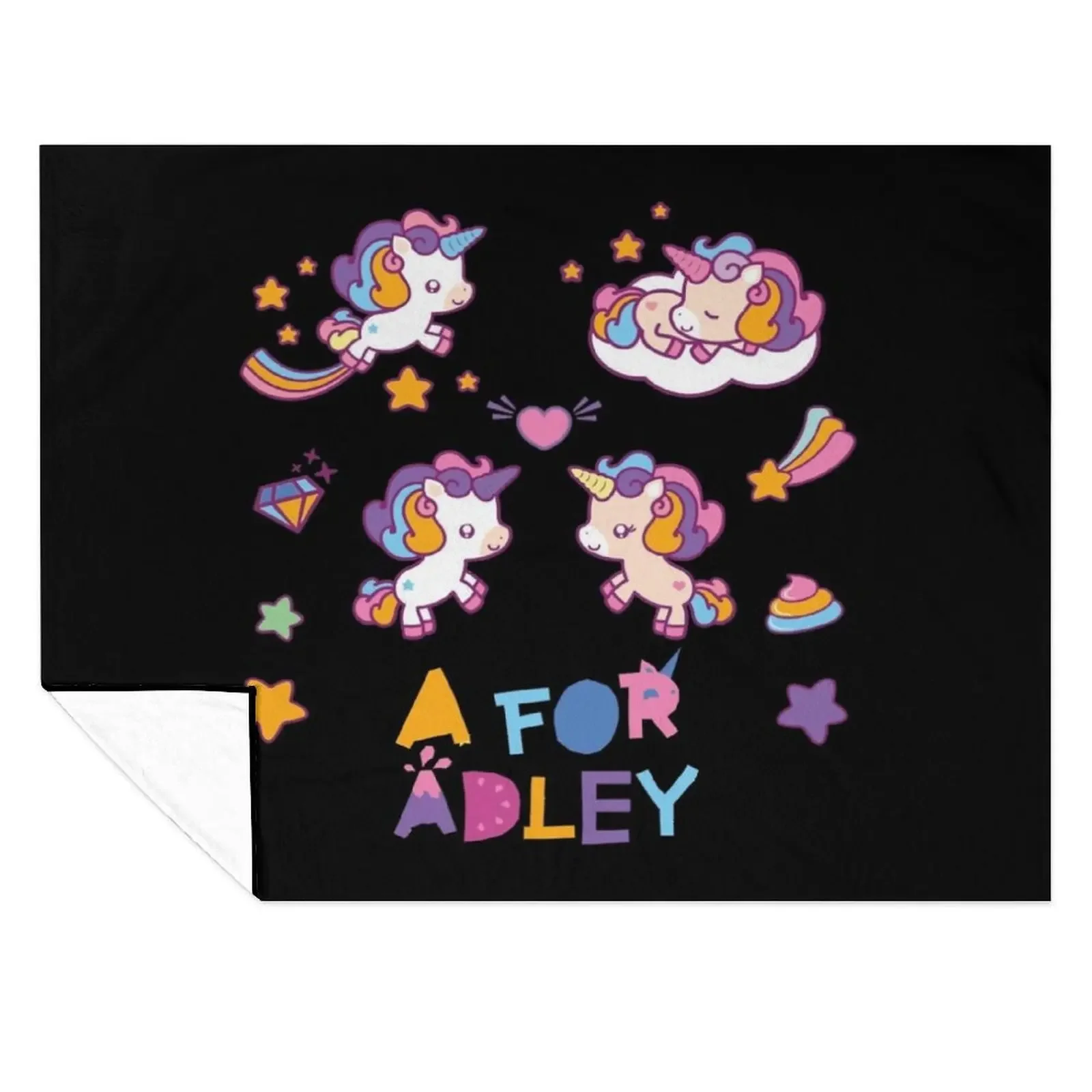 

kawai girl a for adley unicorns funny cartoon81 Throw Blanket for sofa Decorative Sofas Picnic cosplay anime Blankets