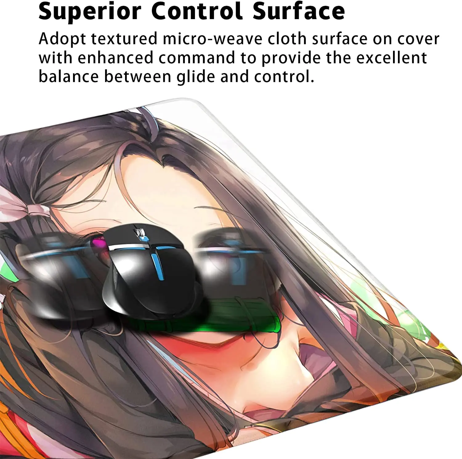 Nezuko Kamado Große Maus Pad für Nicht Slip Gummi Basis Gaming Anime Mouse Pad für Computer Genäht Kanten Dämon Slayer mousepad