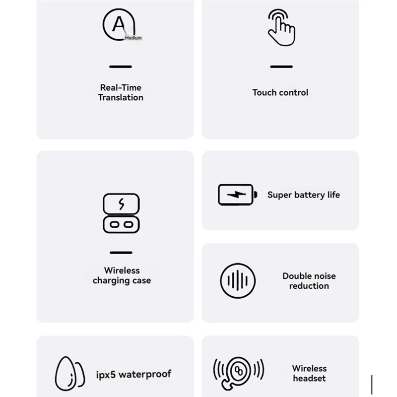 Excellent-Language Translation Earbuds Two-Way Real-Time Translation Language, Instant Voice Translation Business Learning