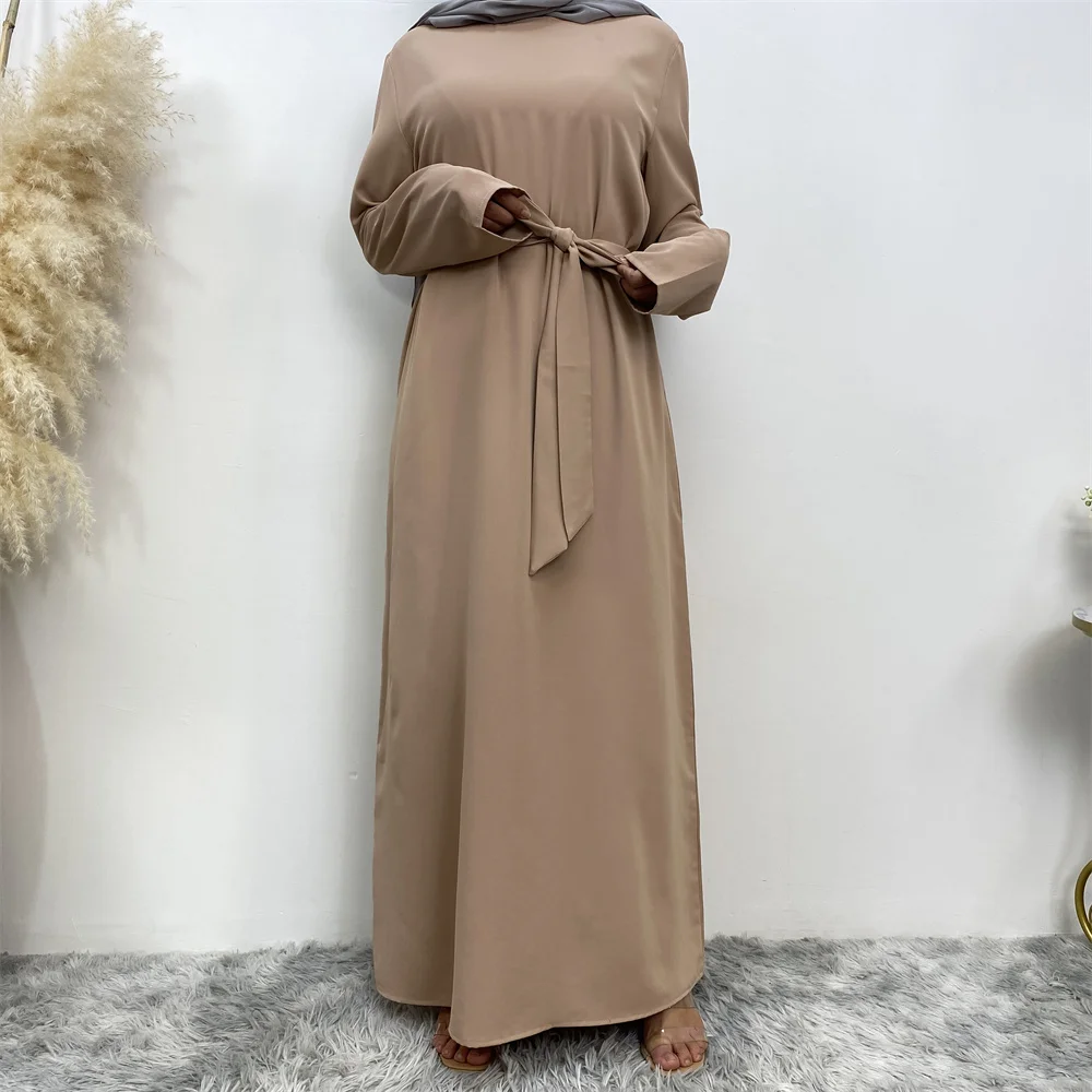 عباية إسلامية موضة جديدة فستان ساخن تركيا العربية دبي رداء بلون سادة مع جيوب فستان نسائي طويل 27