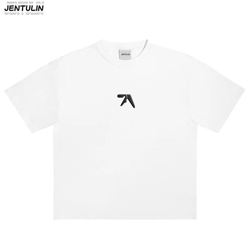Men's Clothing Black Aphex Double Gothic Retro Casual Band Punk Rock Oversized Pattern Short Sleeved Top Men's T-shirt Unisex