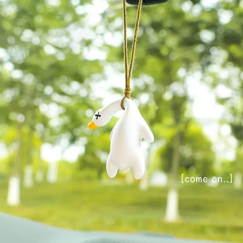 Swinging Duck Car Ornament Funny Cartoon Roast Duck Pendant Creative Rearview Mirror Pendant Car Decoration For Car Interior