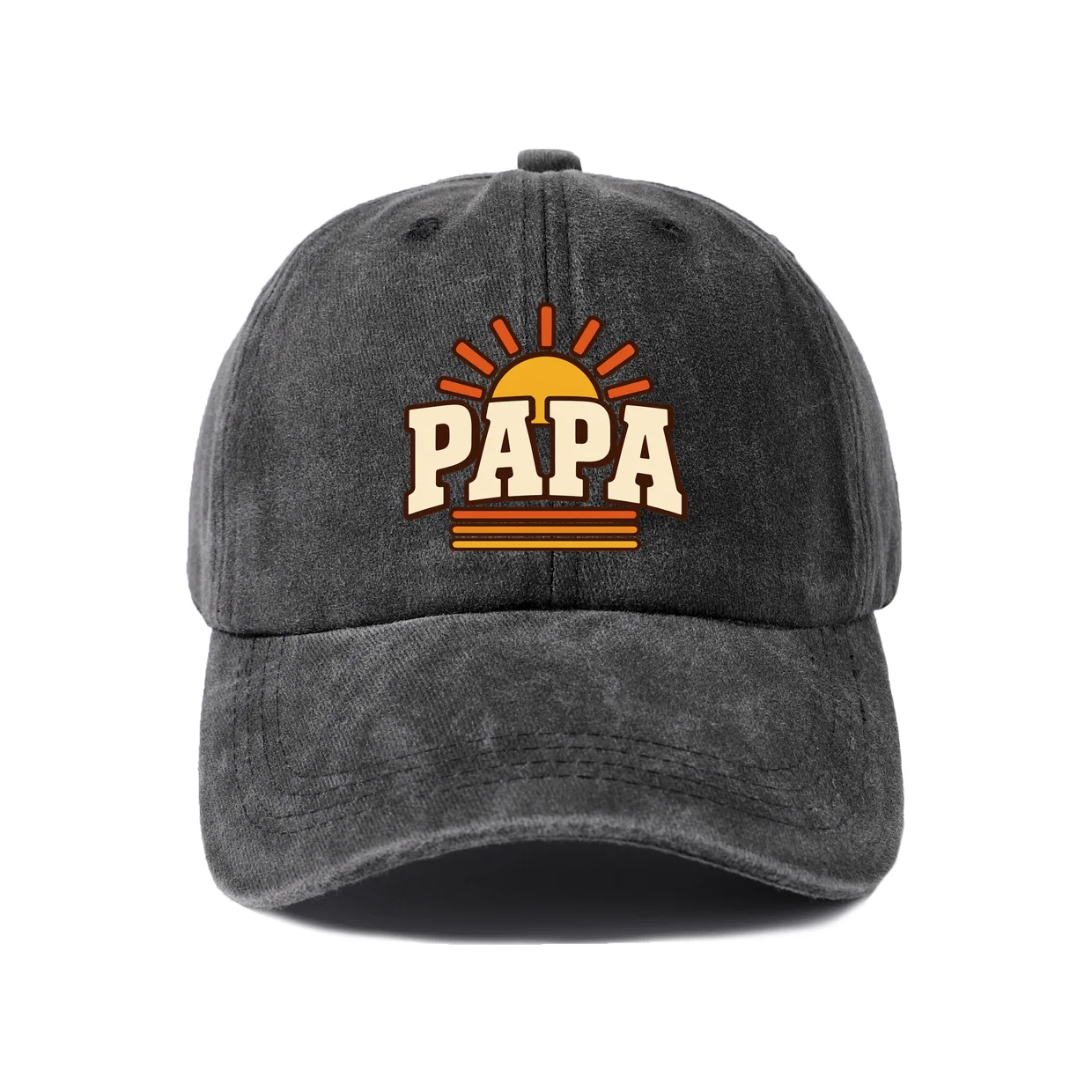 Papa Retro Lettering Graphic Vintage Washed Baseball Cap, Adjustable Unisex Dad Hat, Weekend Gift
