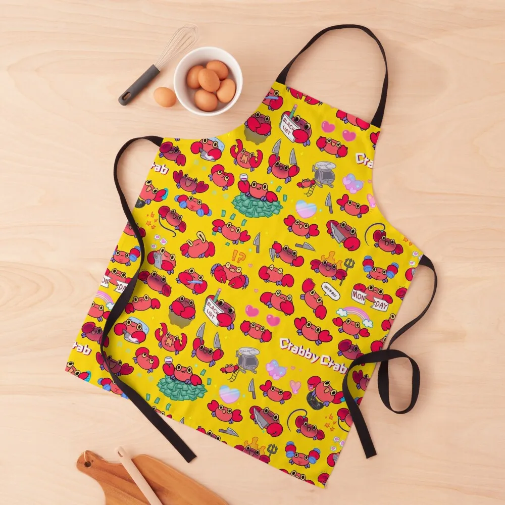 

Crabby crab - work hard Apron Kitchen Novel Kitchen Accessories Christmas gift Apron
